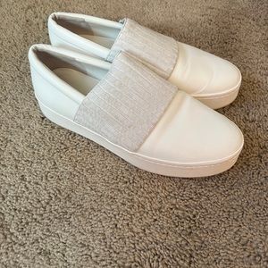 Vince platform Weadon leather knit sneakers